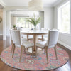 Piper Looms Chantille Global ACN2013 Coral Machine Washable Area Rug Round Lifestyle Image Feature