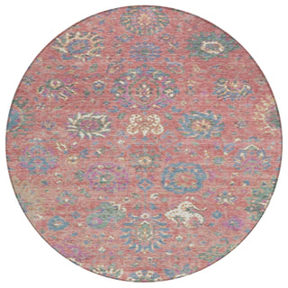 Piper Looms Chantille Global ACN2013 Coral Machine Washable Area Rug Round Main Image