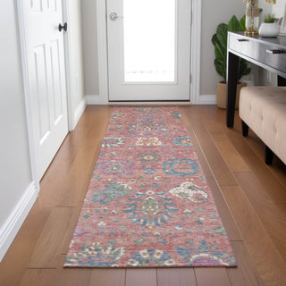 Piper Looms Chantille Global ACN2013 Coral Machine Washable Area Rug Runner Lifestyle Image Feature
