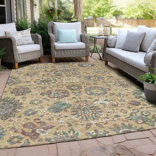 Piper Looms Chantille Global ACN2013 Gold Machine Washable Area Rug Outdoor Lifestyle Image Feature