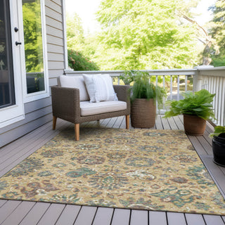 Piper Looms Chantille Global ACN2013 Gold Machine Washable Area Rug Outdoor Lifestyle Image Feature