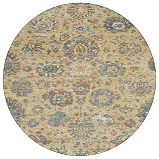 Piper Looms Chantille Global ACN2013 Gold Machine Washable Area Rug Round Main Image