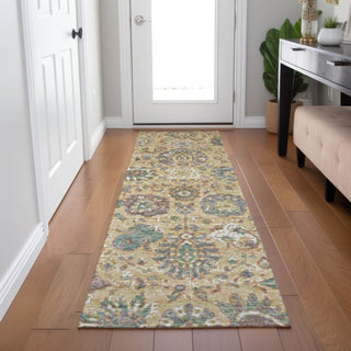 Piper Looms Chantille Global ACN2013 Gold Machine Washable Area Rug Runner Lifestyle Image Feature