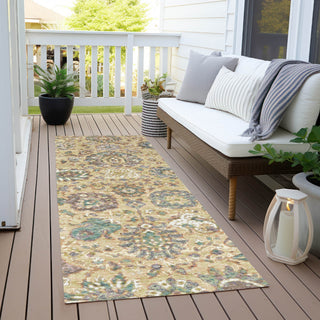Piper Looms Chantille Global ACN2013 Gold Machine Washable Area Rug Runner Outdoor Lifestyle Image Feature