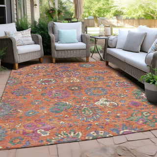 Piper Looms Chantille Global ACN2013 Orange Machine Washable Area Rug Outdoor Lifestyle Image Feature