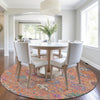 Piper Looms Chantille Global ACN2013 Orange Machine Washable Area Rug Round Lifestyle Image Feature