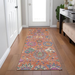 Piper Looms Chantille Global ACN2013 Orange Machine Washable Area Rug Runner Lifestyle Image Feature