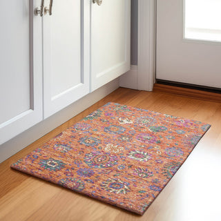 Piper Looms Chantille Global ACN2013 Orange Machine Washable Area Rug Scatter Lifestyle Image Feature