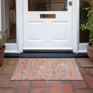 Piper Looms Chantille Global ACN2013 Orange Machine Washable Area Rug Scatter Outdoor Lifestyle Image Feature