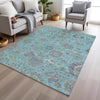 Piper Looms Chantille Global ACN2013 Teal Machine Washable Area Rug Lifestyle Image Feature