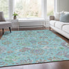 Piper Looms Chantille Global ACN2013 Teal Machine Washable Area Rug Lifestyle Image Feature
