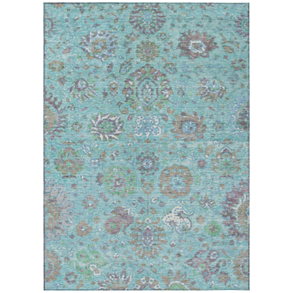 Piper Looms Chantille Global ACN2013 Teal Machine Washable Area Rug main image