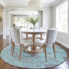 Piper Looms Chantille Global ACN2013 Teal Machine Washable Area Rug Round Lifestyle Image Feature