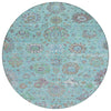 Piper Looms Chantille Global ACN2013 Teal Machine Washable Area Rug Round Main Image