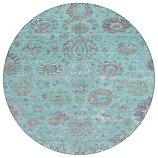 Piper Looms Chantille Global ACN2013 Teal Machine Washable Area Rug Round Main Image