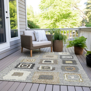 Piper Looms Chantille Geometric ACN2014 Gray Machine Washable Area Rug Outdoor Lifestyle Image Feature