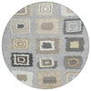 Piper Looms Chantille Geometric ACN2014 Gray Machine Washable Area Rug Round Main Image