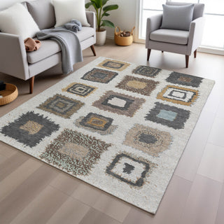 Piper Looms Chantille Geometric ACN2014 Ivory Machine Washable Area Rug Lifestyle Image Feature