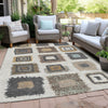 Piper Looms Chantille Geometric ACN2014 Ivory Machine Washable Area Rug Outdoor Lifestyle Image Feature