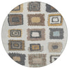 Piper Looms Chantille Geometric ACN2014 Ivory Machine Washable Area Rug Round Main Image