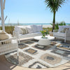 Piper Looms Chantille Geometric ACN2014 Ivory Machine Washable Area Rug Round Outdoor Lifestyle Image Feature