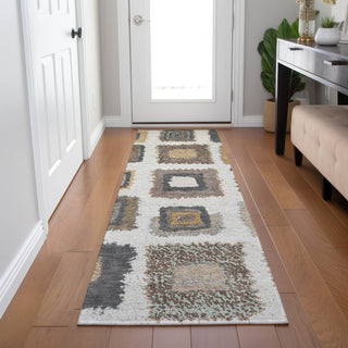 Piper Looms Chantille Geometric ACN2014 Ivory Machine Washable Area Rug Runner Lifestyle Image Feature