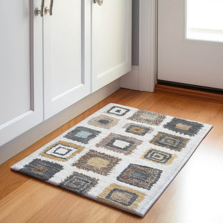 Piper Looms Chantille Geometric ACN2014 Ivory Machine Washable Area Rug Scatter Lifestyle Image Feature