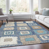 Piper Looms Chantille Geometric ACN2014 Navy Machine Washable Area Rug Lifestyle Image Feature