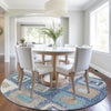 Piper Looms Chantille Geometric ACN2014 Navy Machine Washable Area Rug Round Lifestyle Image Feature