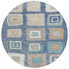 Piper Looms Chantille Geometric ACN2014 Navy Machine Washable Area Rug Round Main Image