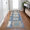 Piper Looms Chantille Geometric ACN2014 Navy Machine Washable Area Rug Runner Lifestyle Image Feature