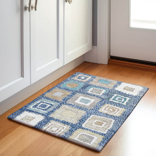 Piper Looms Chantille Geometric ACN2014 Navy Machine Washable Area Rug Scatter Lifestyle Image Feature
