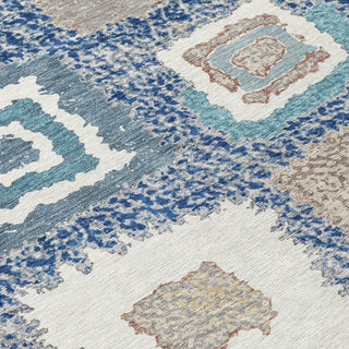 Piper Looms Chantille Geometric ACN2014 Navy Machine Washable Area Rug Swatch Image