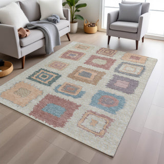 Piper Looms Chantille Geometric ACN2014 Peach Machine Washable Area Rug Lifestyle Image Feature
