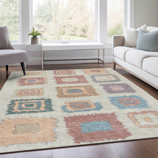 Piper Looms Chantille Geometric ACN2014 Peach Machine Washable Area Rug Lifestyle Image Feature