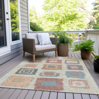Piper Looms Chantille Geometric ACN2014 Peach Machine Washable Area Rug Outdoor Lifestyle Image Feature
