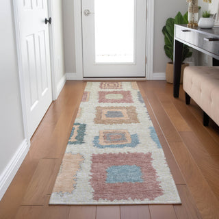 Piper Looms Chantille Geometric ACN2014 Peach Machine Washable Area Rug Runner Lifestyle Image Feature