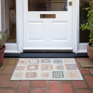 Piper Looms Chantille Geometric ACN2014 Peach Machine Washable Area Rug Scatter Outdoor Lifestyle Image Feature