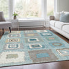 Piper Looms Chantille Geometric ACN2014 Teal Machine Washable Area Rug Lifestyle Image Feature