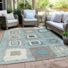 Piper Looms Chantille Geometric ACN2014 Teal Machine Washable Area Rug Outdoor Lifestyle Image Feature
