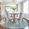 Piper Looms Chantille Geometric ACN2014 Teal Machine Washable Area Rug Round Lifestyle Image Feature