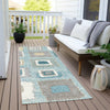 Piper Looms Chantille Geometric ACN2014 Teal Machine Washable Area Rug Runner Outdoor Lifestyle Image Feature
