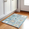 Piper Looms Chantille Geometric ACN2014 Teal Machine Washable Area Rug Scatter Lifestyle Image Feature