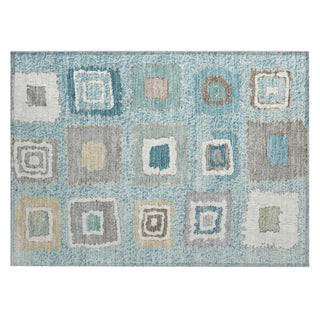 Piper Looms Chantille Geometric ACN2014 Teal Machine Washable Area Rug Scatter Main Image