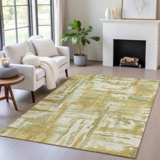 Piper Looms Chantille Abstract ACN2015 Aloe Machine Washable Area Rug Lifestyle Image Feature