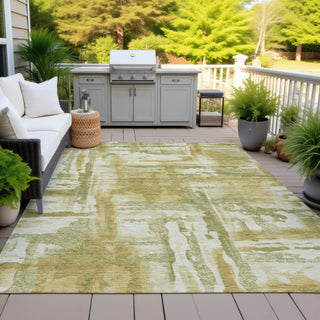 Piper Looms Chantille Abstract ACN2015 Aloe Machine Washable Area Rug Outdoor Lifestyle Image Feature