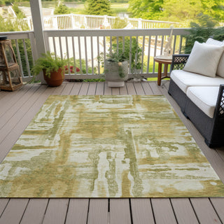 Piper Looms Chantille Abstract ACN2015 Aloe Machine Washable Area Rug Outdoor Lifestyle Image Feature