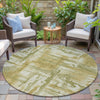 Piper Looms Chantille Abstract ACN2015 Aloe Machine Washable Area Rug Round Outdoor Lifestyle Image Feature