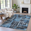 Piper Looms Chantille Abstract ACN2015 Black Machine Washable Area Rug Lifestyle Image Feature