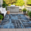 Piper Looms Chantille Abstract ACN2015 Black Machine Washable Area Rug Outdoor Lifestyle Image Feature
